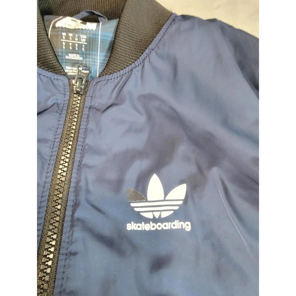Adidas Originals Skateboarding Vest Blue Zip Up Trefoil Logo Mens Small 2017